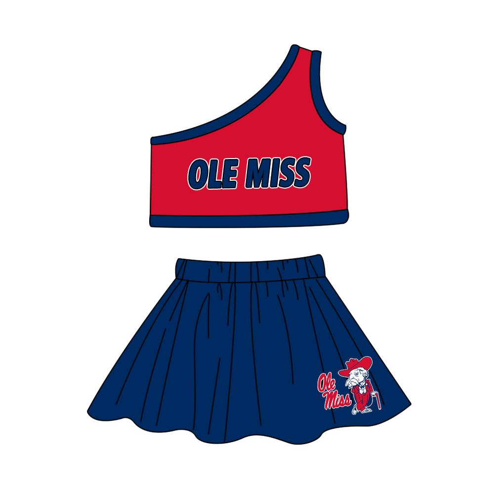 Deadline March 4 One shoulder red top skirt girls team outfits