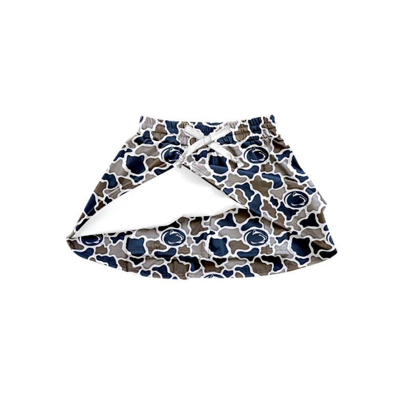 MOQ 5 pcs navy camo kids girls team active skirt