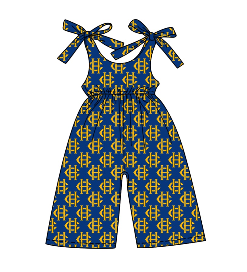 Deadline July 15 2025 blue yellow straps girls team jumpsuit