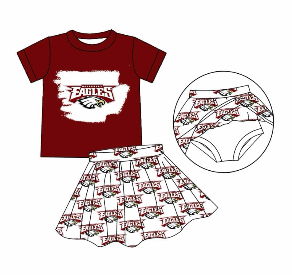 Deadline July 15 2025 eagles maroon bleached top skirt girls team clothes