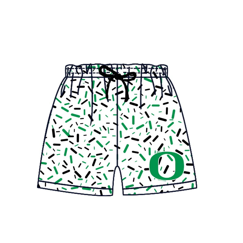 MOQ 3 pcs O green ice cream sprinkle boys team shorts