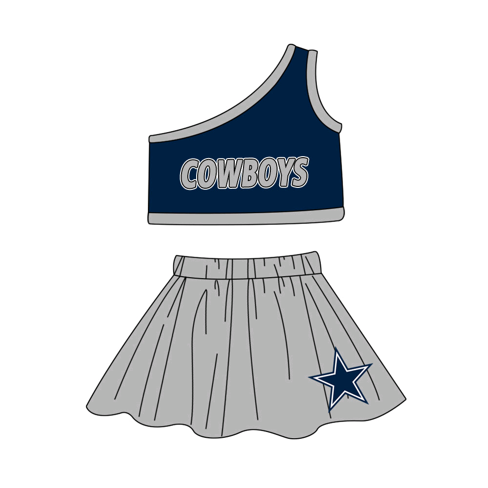 Deadline March 4 One shoulder cowboys top skirt girls team outfits