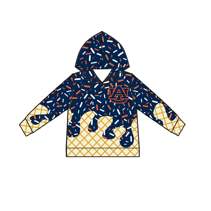 MOQ 3 pcs A U ice cream sprinkle toddler kids team hoodie