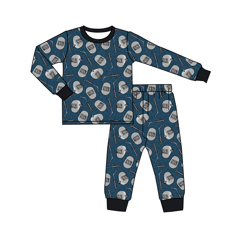 MOQ 3 Long sleeves welder kids boys pajamas