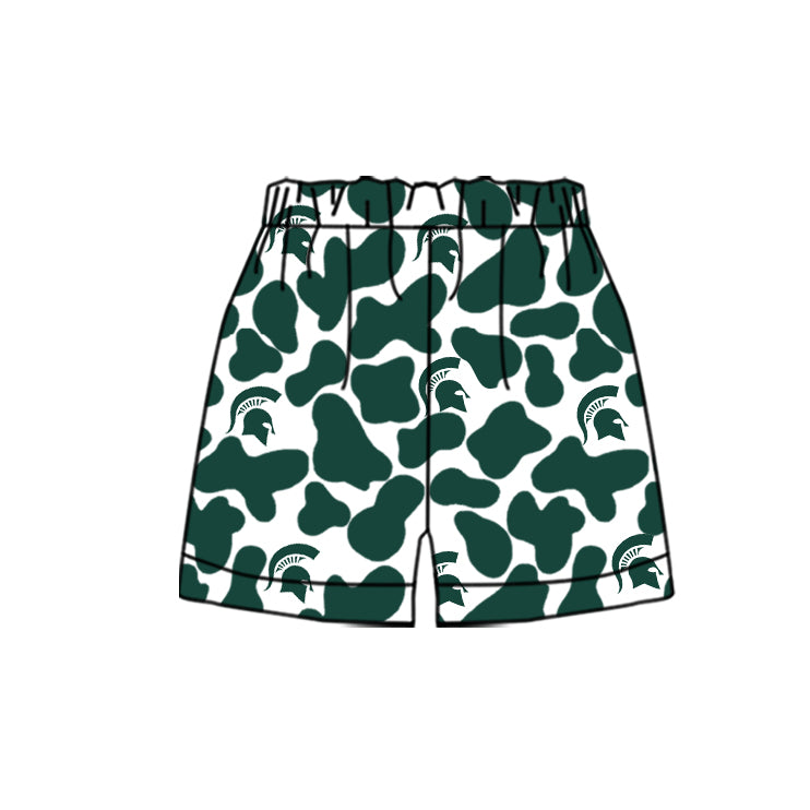 MOQ 3 pcs M green camo kids boys team shorts