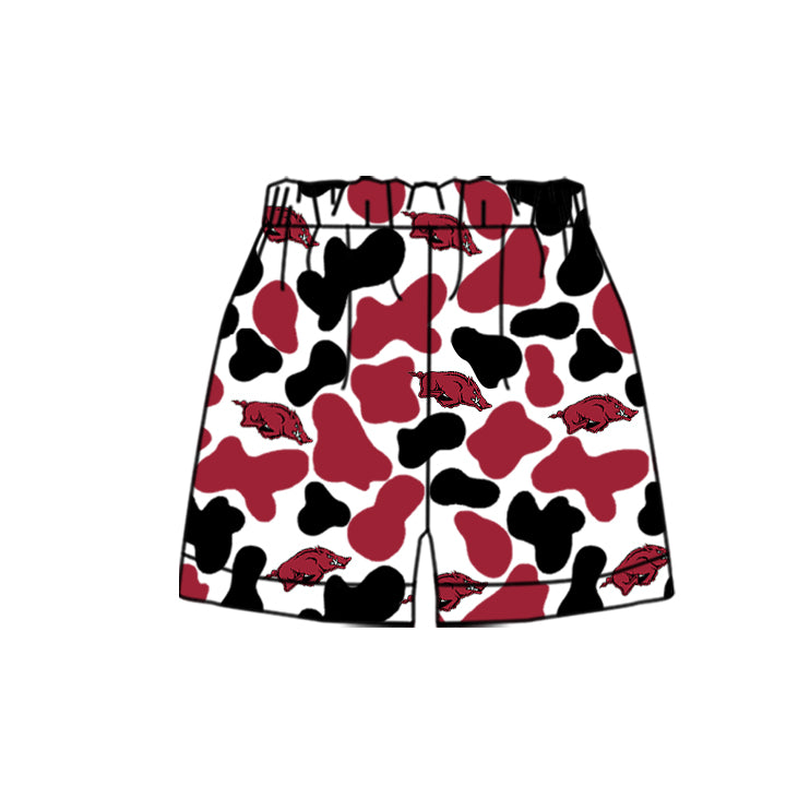 MOQ 3 pcs hogs maroon camo kids boys team shorts