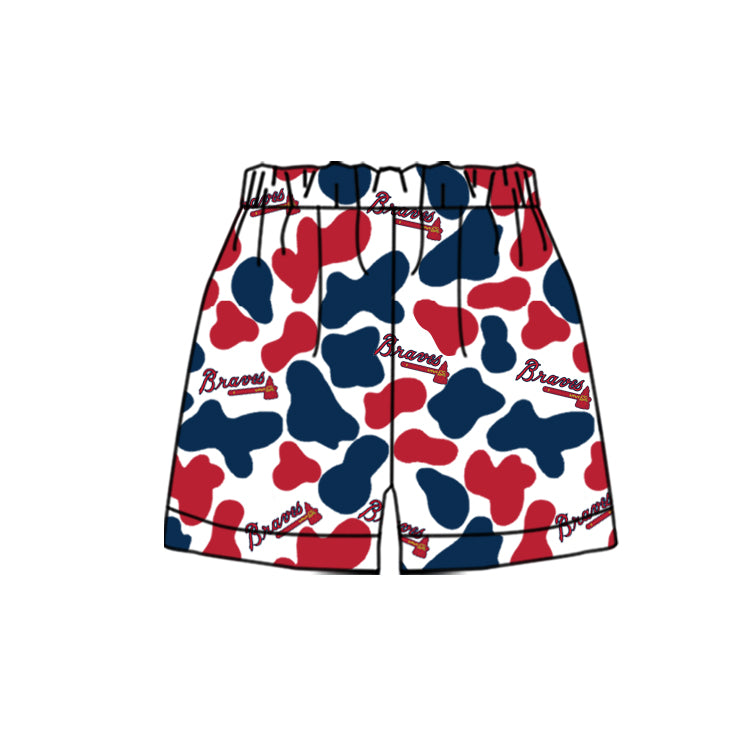 MOQ 3 pcs brave blue red camo kids boys team shorts
