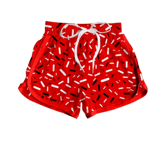 Deadline June 12 red ice cream sprinkle kids girls team shorts