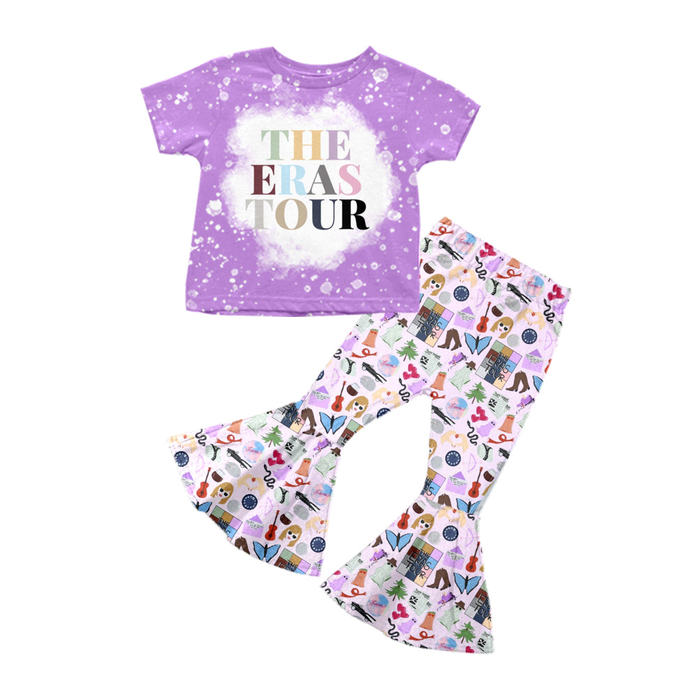 MOQ 3 Lavender bleached top ears singer girls outfits