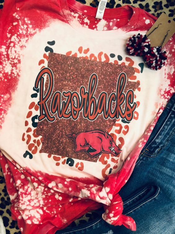 MOQ 5 pcs red leopard bleached adult team shirt