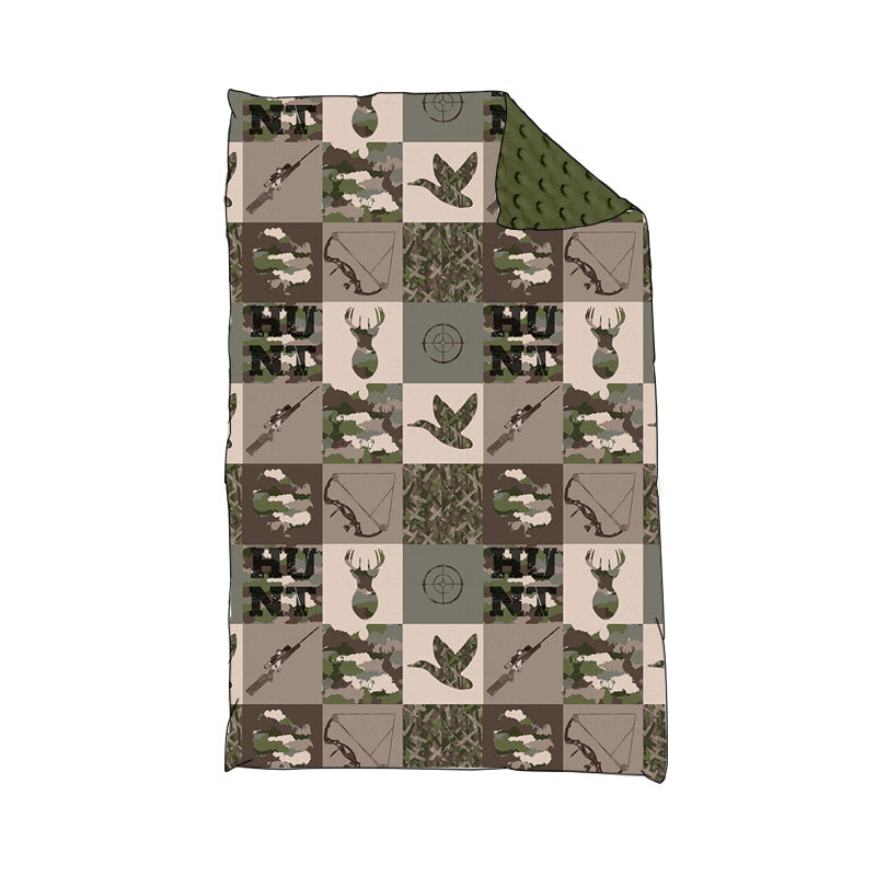MOQ 5 deer duck camo patchwork baby kids blanket