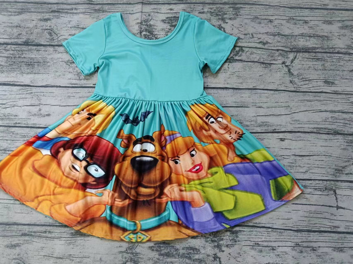 MOQ 3 short sleeves mystery dog baby girls dresses