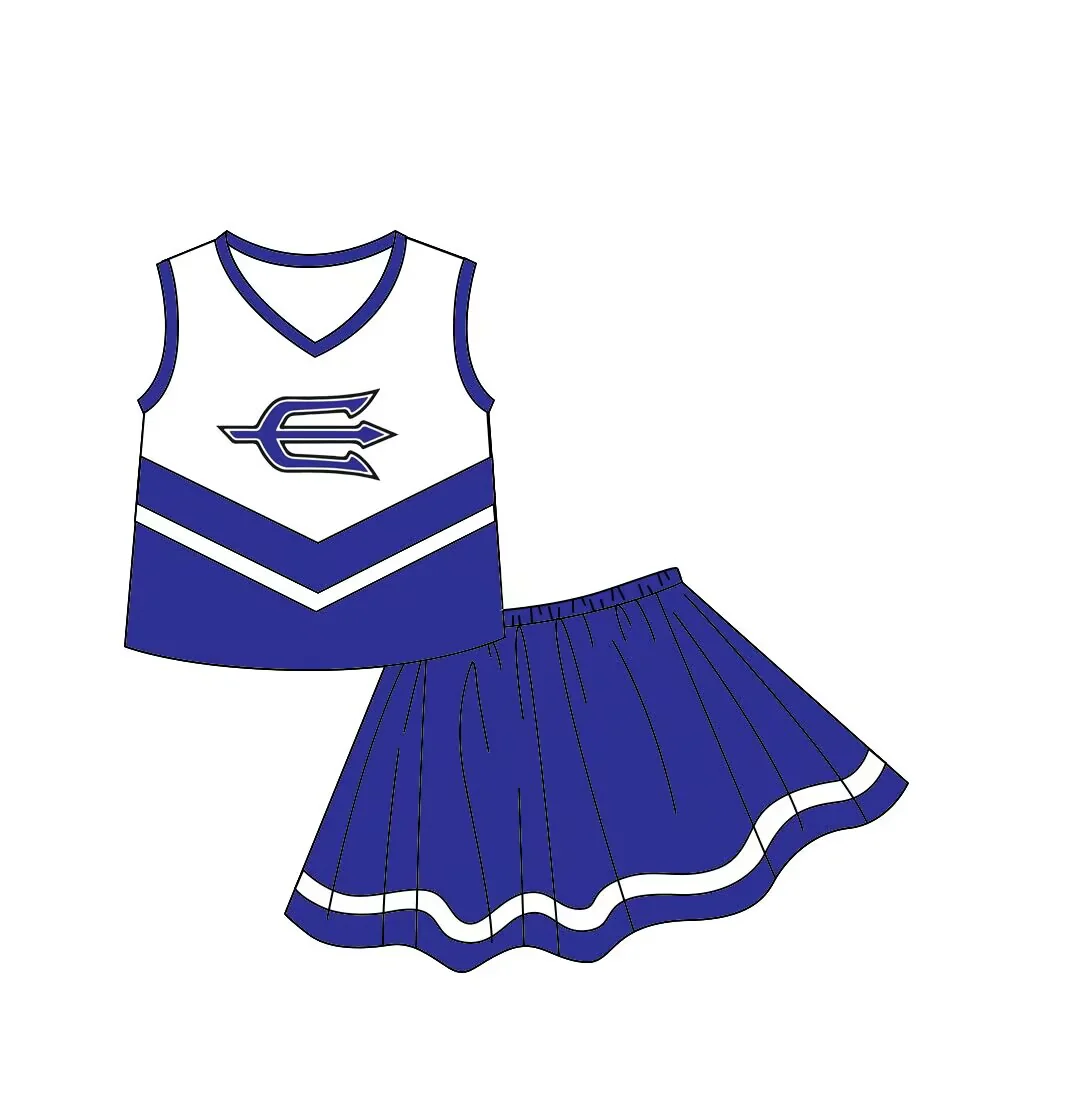 Deadline Oct 15 sleeveless white blue top skirt girls team outfits