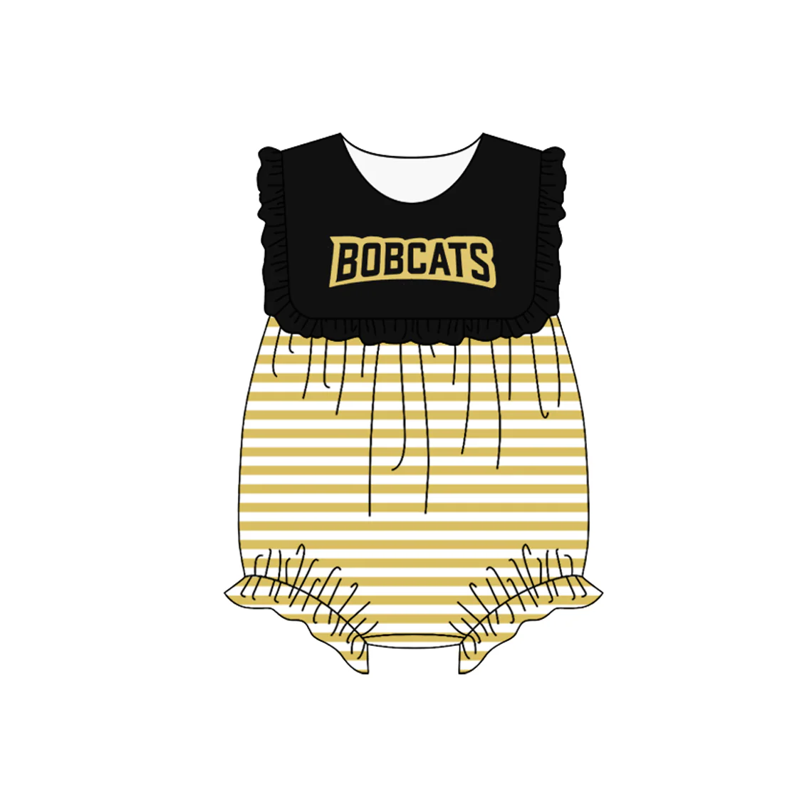 Deadline  Feb 2 Black ruffle stripe baby girls team romper