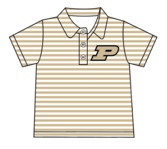 Deadline Feb 4 Khaki stripe P kids boys team polo shirt