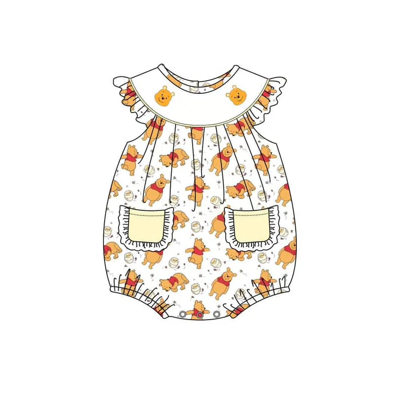 Deadline  Feb 17 bear bee pockets baby girls romper