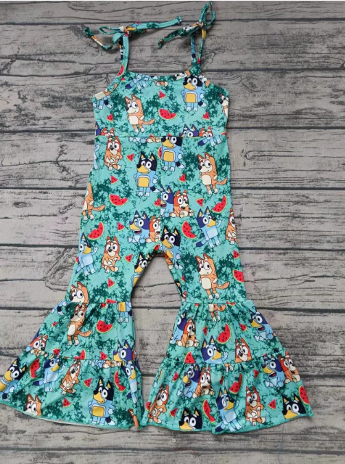 Deadline Feb 20 straps watermelon dog baby girls jumpsuit