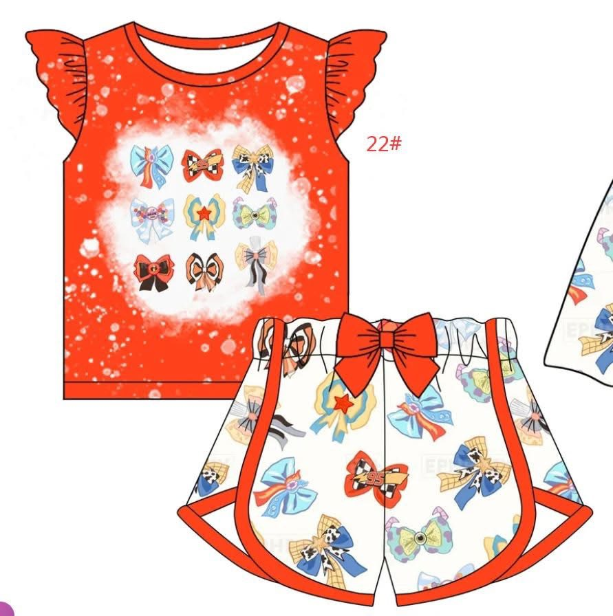 Deadline  Feb 28 Bleached princess bow baby girls clothes