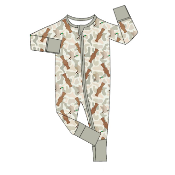 Deadline March 2 long sleeves camo duck call baby boy romper