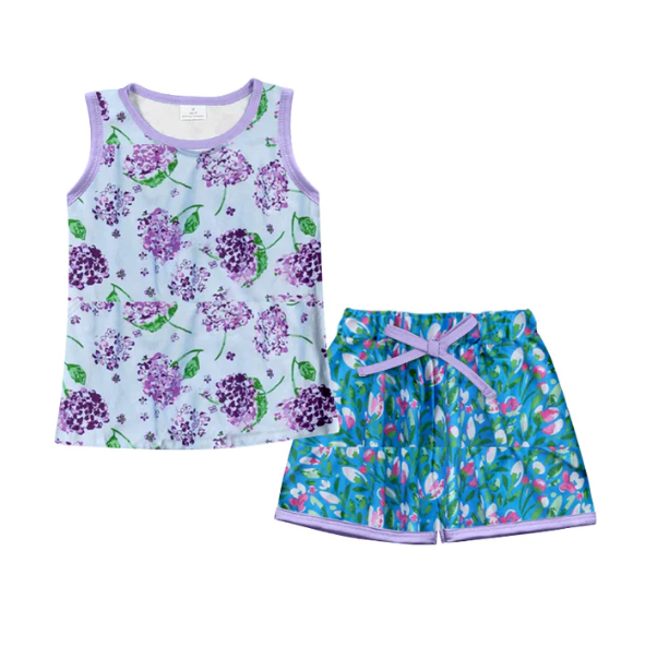 Deadline  March 5 lavender floral sleeveless shorts girls clothes