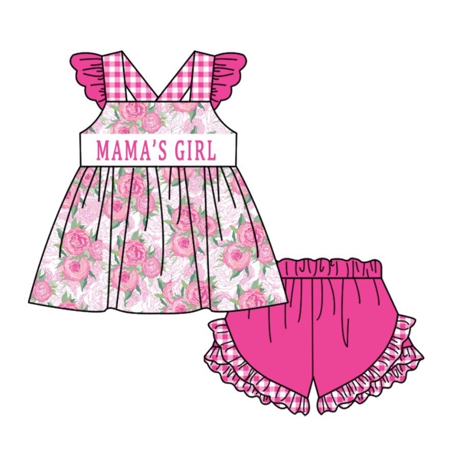 Deadline March 23 Mama's girl floral tunic ruffle shorts girls clothes