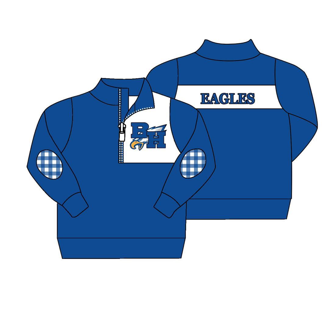 Deadline March 25 blue long sleeves plaid B H eagles adult pullover
