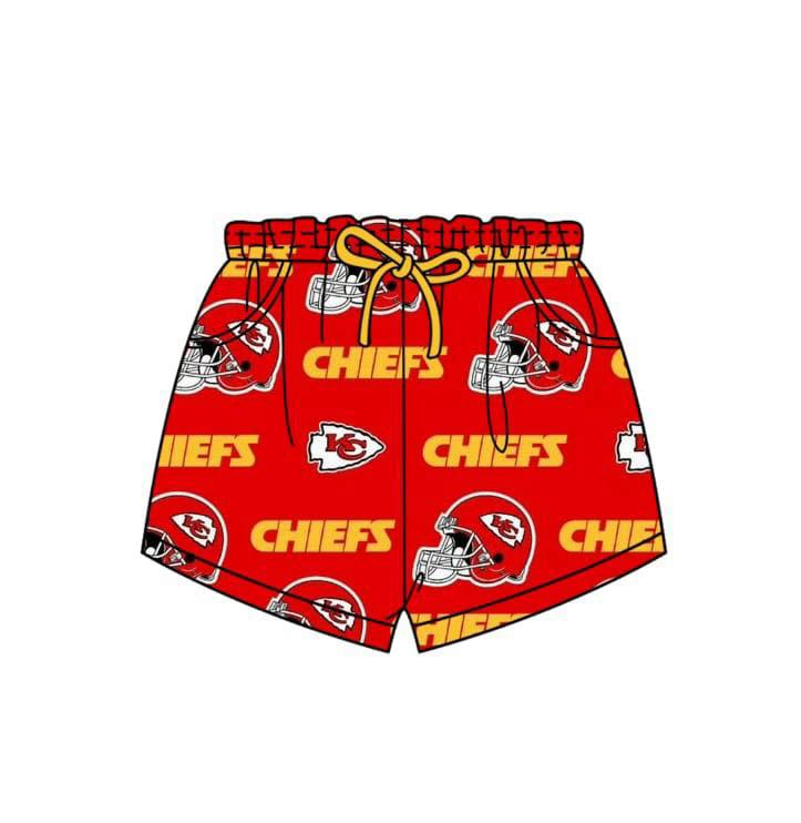 Deadline March 30 red K C kids boys summer team shorts