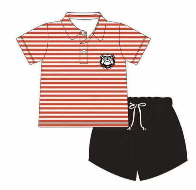 Deadline March 30 stripe G polo shirt shorts boy team clothes