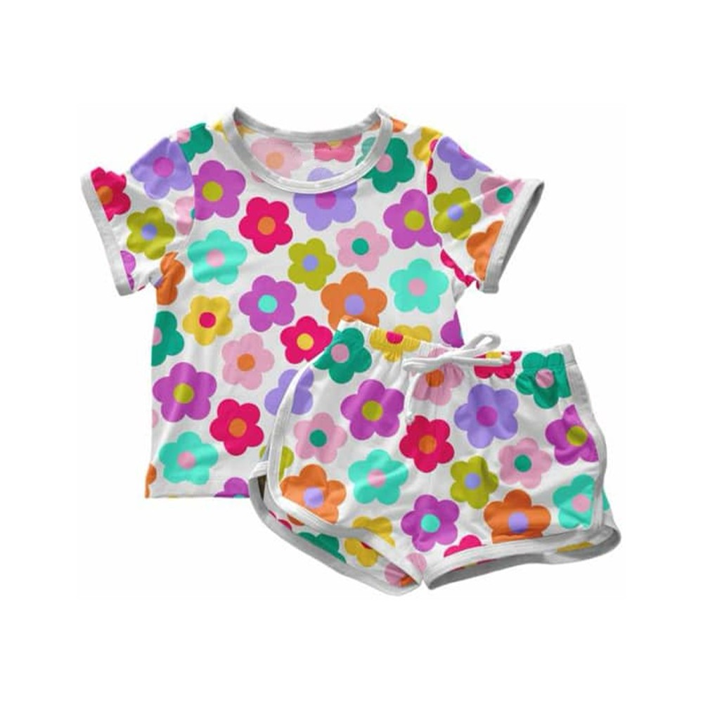 Deadline April 9 short sleeves colorful flower girls clothes