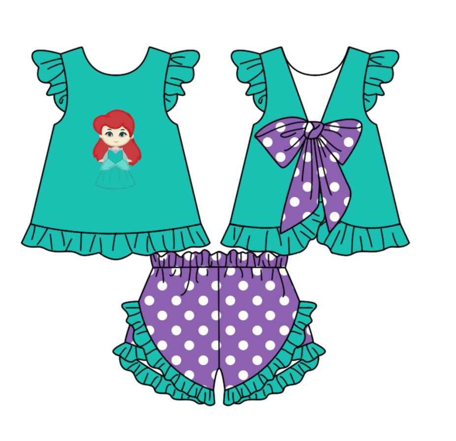 Deadline Aprial 9 green princess polka dots kids girls clothes
