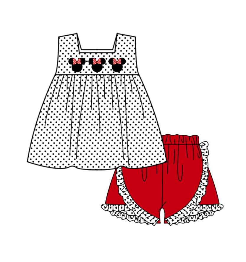 Deadline April 9 sleeveless mouse tunic shorts girls clothes