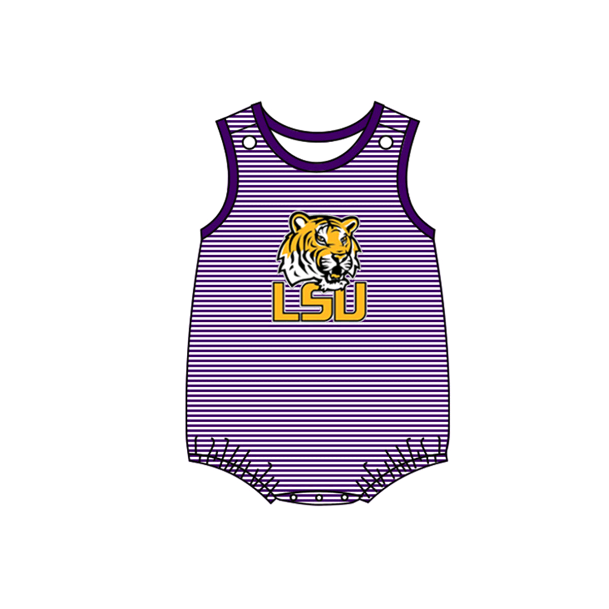 Deadline April 9 purple stripe tiger baby boy team romper