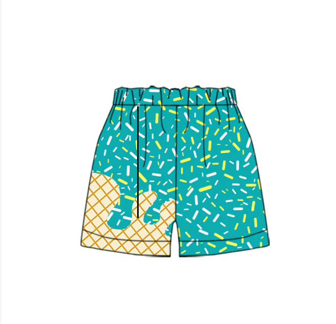 Deadline April 9 Teal sprinkle ice cream boys shorts