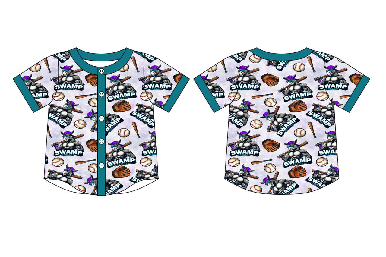 Deadline June 24 2025 short sleeves purple baseball boys shirt