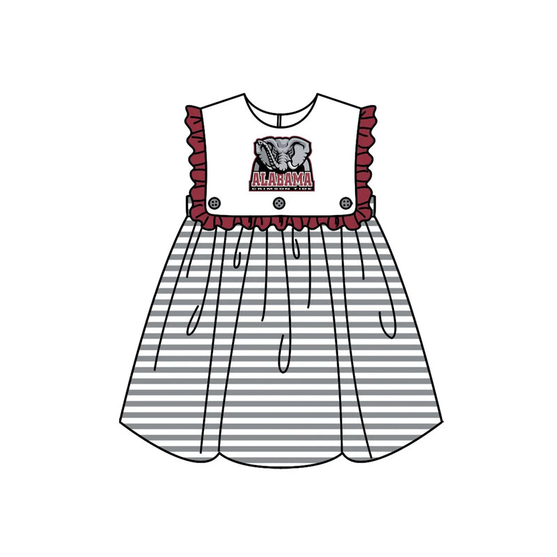 Deadline July 4 2025 sleeveless A elephants grey stripe girls team dress