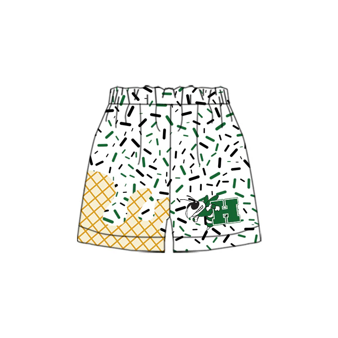 Deadline July 5 2025 H green ice cream kids boys summer team shorts