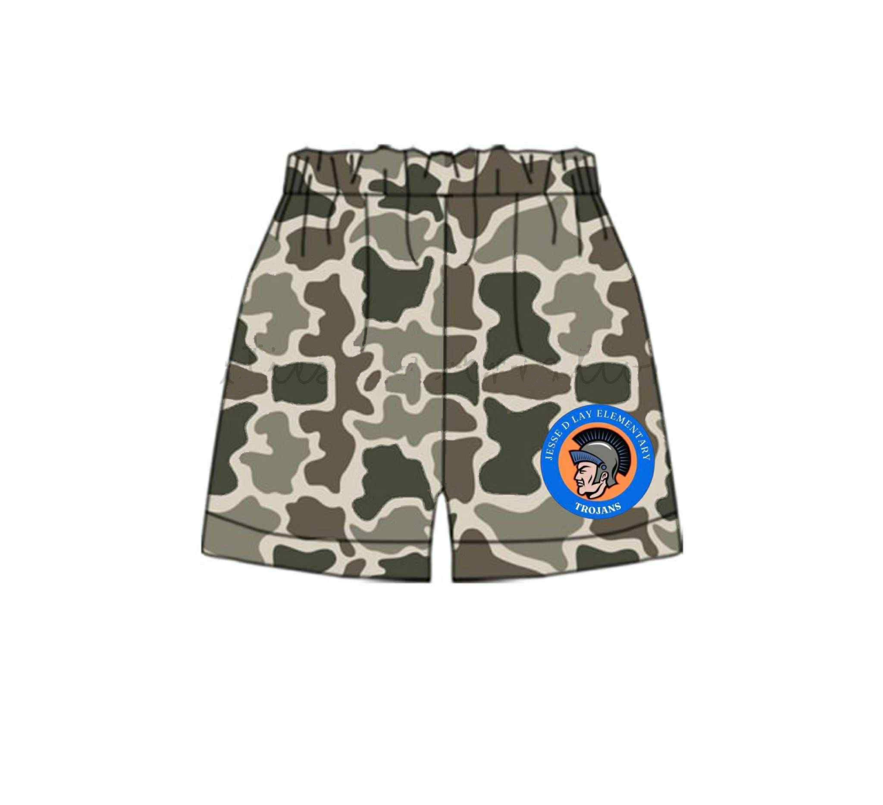 Deadline July 10 2025 camo printed boys summer team shorts