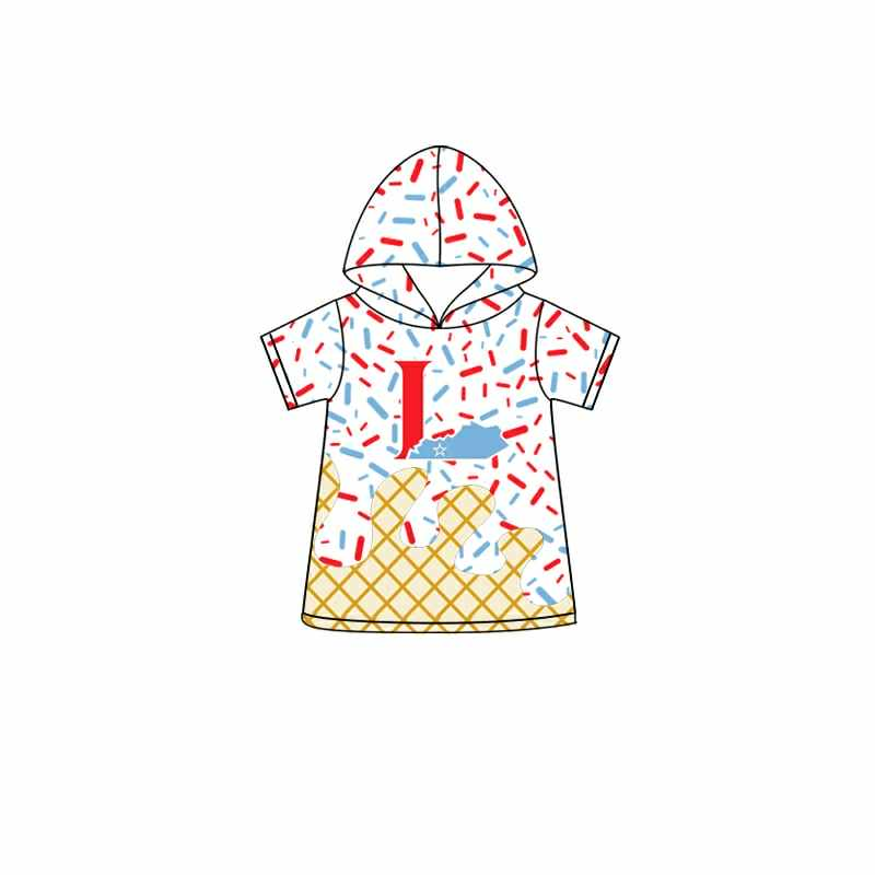 Deadline July 11 2025 short sleeves white ice cream sprinkle kids team hoodie