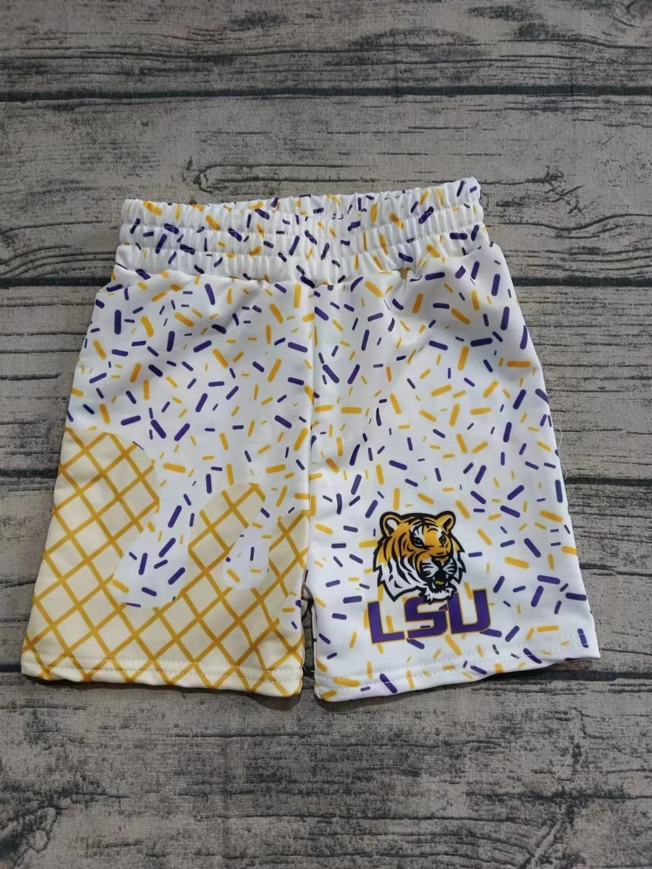Deadline July 11 2025 tiger white ice cream sprinkle boys summer team shorts