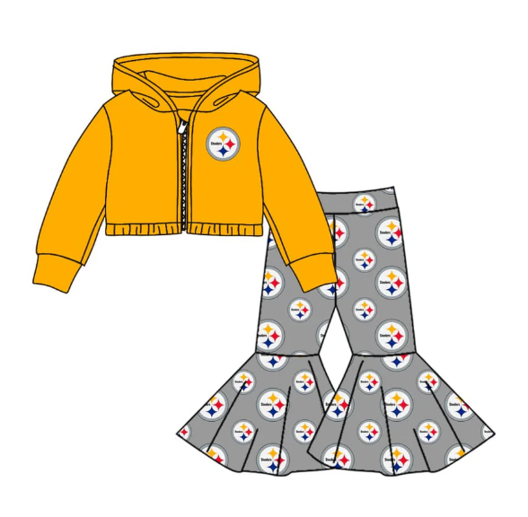 Deadline July 22 2025 yellow zip hooded jacket pants girls team outfits