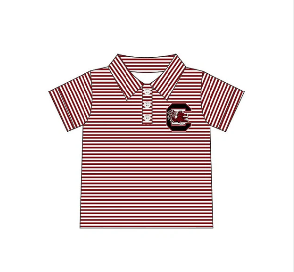 Deadline Aug 5 2025 short sleeves maroon stripe boys team polo shirt