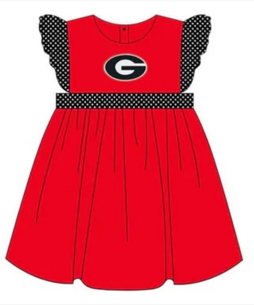 Deadline Aug 5 2025 flutter sleeves G red girls team dress