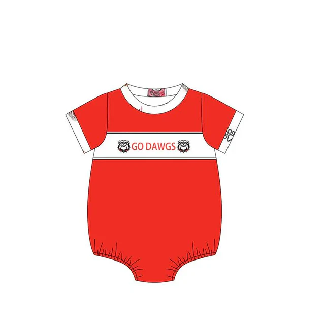 Deadline Aug 5 2025 short sleeves dog red baby boys team romper