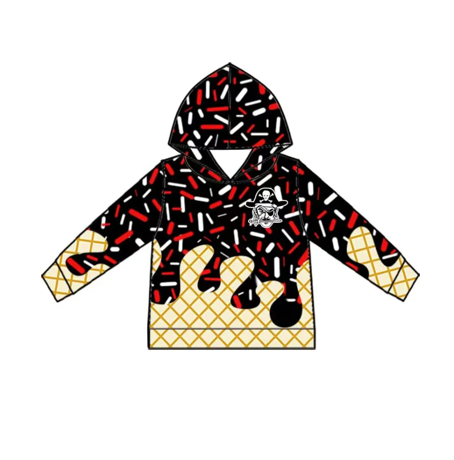 Deadline Aug 24 2025 black red ice cream sprinkle kids team hoodie