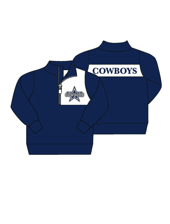 Deadline Aug 24 2025 long sleeves stars navy cowboy baby kids team pullover