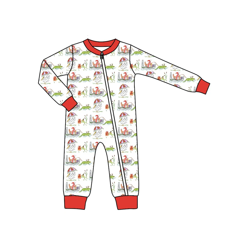Deadline Aug 14 2025 long sleeves crocodile baby Christmas zipper sleeper