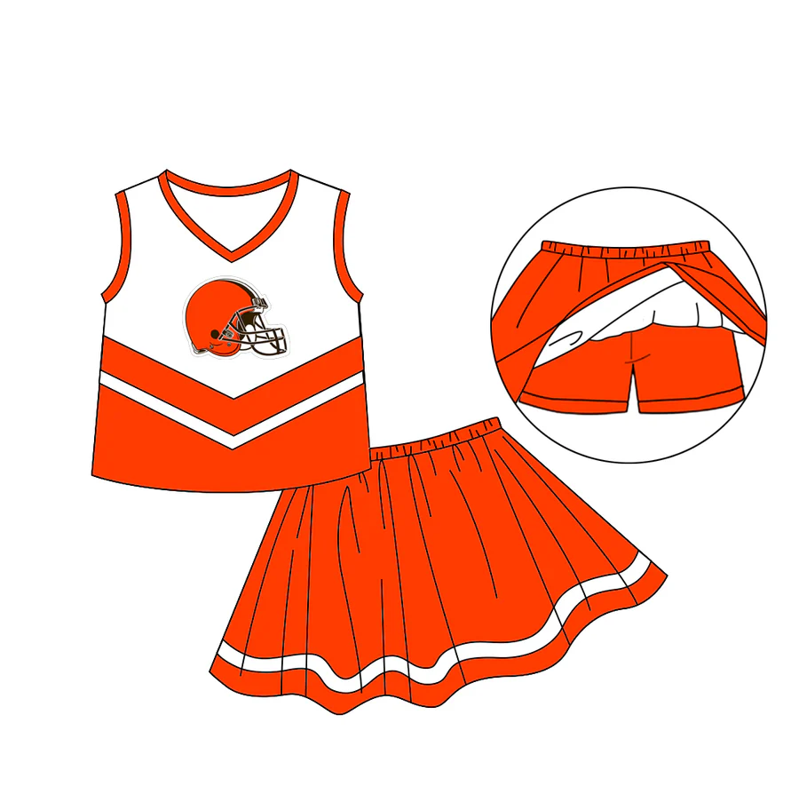 Deadline Aug 24 2025 sleeveless helmet orange top skirt girls team clothes
