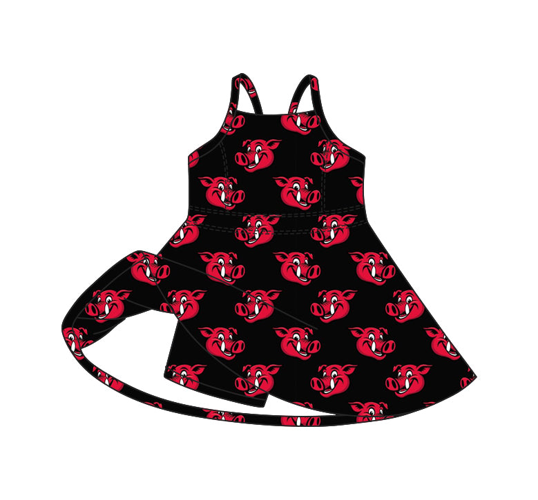 MOQ 5 pcs straps hogs kids girls team athletic dress