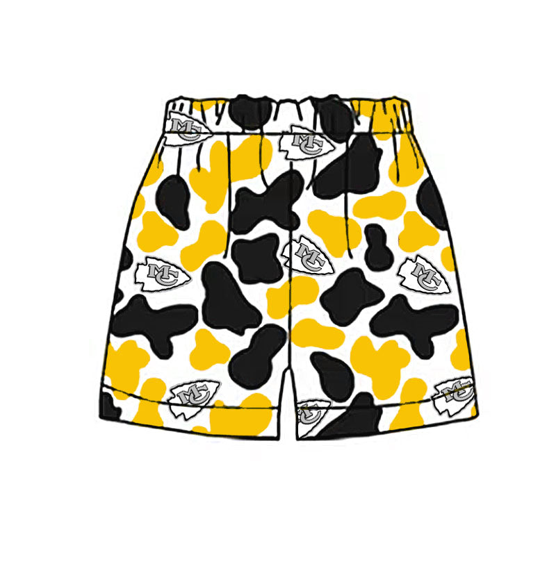 MOQ 5 pcs M C gold black camo boys team shorts