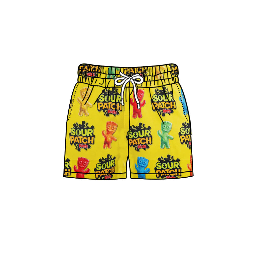 MOQ 5 pcs yellow candy kids boys summer shorts
